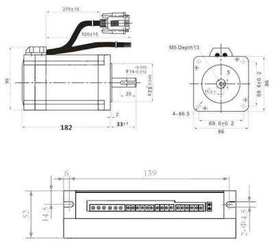 86HSE12N-B32+HBS86H 120кг см гибридный сервопривод