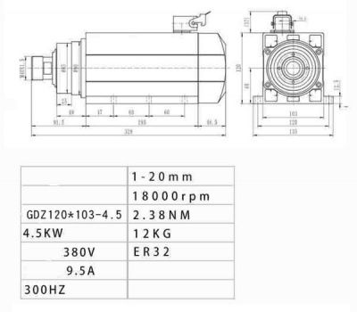 GDZ120X103-4.5 380v ER-32 1